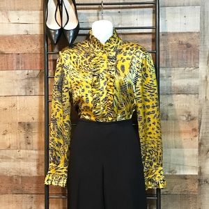 | st. john | Silk Ruffle Blouse